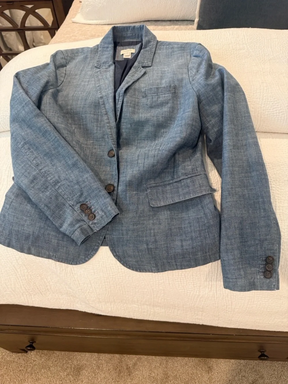 J.Crew chambray Keating Boy 2-Button blazer jacket - Picture 2 of 4